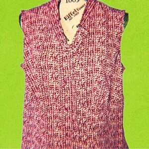 Pre-owned Women’s Burgundy Print Merona Sleeveless Button-Up Top (16W/XL)